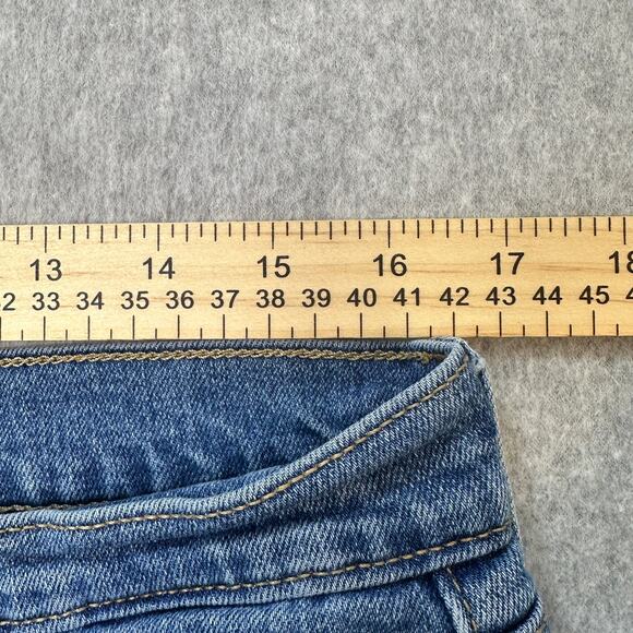 Old Navy Jeans Short WMNS 12 Slim Mid-Rise Bambu Cuffed Medium Wash Denim Blue - Picture 9 of 11